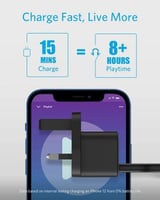 انكر - شاحن جداري باور بورت بقوة 20 واط بمنفذ تايب...