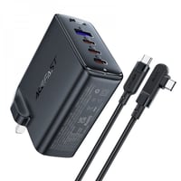 ايس فاست - شاحن جداري بثلاث منافذ تايب سي و منفذ ي...