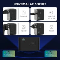 راف باور - فيش سفر بقوة 75 واط متعدد المداخل مع ثل...