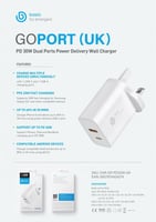 انيرجيا - فيش جداري بقودة 30w بمنفذ تايب سي وكوالك...