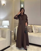 عباية كريب بني القصة كلوش