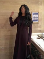 عباية كريب لون بنفسجي مع كرستال قصة نص كلوش