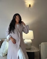 عباية بليزر مبطن كتان بيج