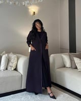 عباية بليزر مبطن كتان بنفسجي