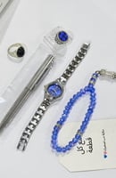 طقم أطفال أنيق وفاخر لإطلالة مميزة لون فضي مع ازرق