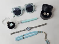 طقم إكسسوارات أنيق باللون الأزرق السماوي