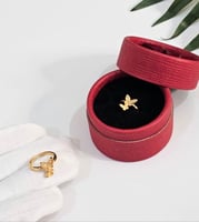 خاتم بناتي شكل فراشه مطلي ذهب