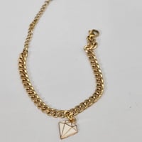 خلخال أطفال جنزير بتعليقة شكل الماس