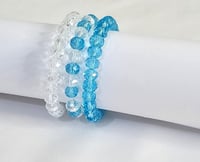 3 أساور شفاف وازرق