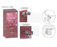 قفل باب او طاولة زجاج مربع لون كروم