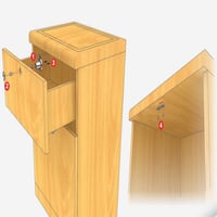 قفل درج مدور لسانين جانبي