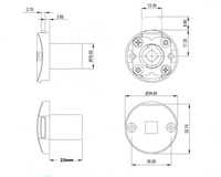 قفل اثاث خشب دائري 22 ملى