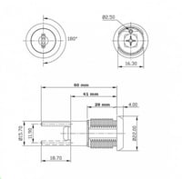 قفل صاموله خابور ابره طويل 29 ملي