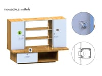 قفل درج مربع وسط لسان 2.5 سم