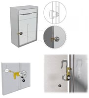 قفل درج لسان تيله - صندوق حديد + باب ثلاجه