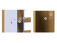 قفل درج مربع وسط لسان 2.5 سم