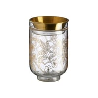 مبخرة عود فلاور زجاجية ومعدن ذهبي