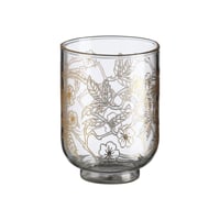 مبخرة عود فلاور زجاجية ومعدن ذهبي