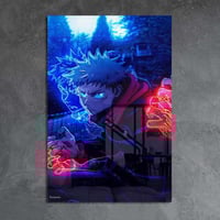 لوحة معدنية | بوستر يوجي: غابة وأضواء نيون