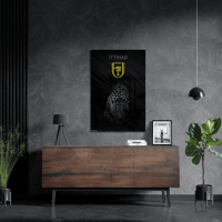 لوحة معدنية تصميم لشعار نادي الاتحاد