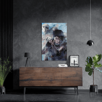 لوحة معدنية | بوستر ليفاي وايروين انمي هجوم العمال...