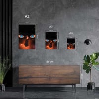 لوحة معدنية | بوستر غوجو ساتورو بخلفية عيون زرقاء