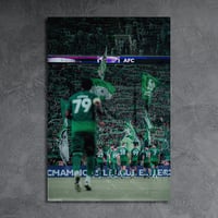 لوحة معدنية لاعبين وجمهور نادي الاهلي السعودي