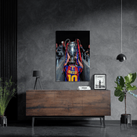 لوحة معدنية ليونيل ميسي برشلونة الابطال 2011