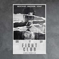 لوحة معدنية | بوستر Fight Club: وجه تايلر بسيجارة...
