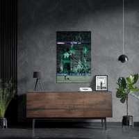 لوحة معدنية لاعبين وجمهور نادي الاهلي السعودي