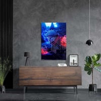 لوحة معدنية | بوستر يوجي: غابة وأضواء نيون