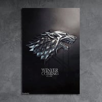 لوحة معدنية شعار عائلة الستارك مسلسل قيم اوف ثرونز