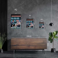 لوحة معدنية ليونيل ميسي بين الماضي والحاضر