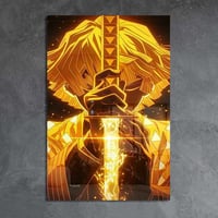لوحة معدنية | بوستر زينيتسو: سيف البرق الذهبي