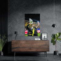 لوحة معدنية سيلفي كريم بنزيما وموسى ديابي مع الجمه...