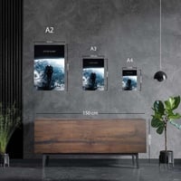 لوحة معدنية | بوستر غوجو ساتورو بتصميم كوني من أنم...