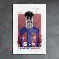 لوحة معدنية | بوستر لامين يامال جناح برشلونة الطائ...