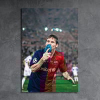 لوحة معدنية احتفالية ليونيل ميسي نهائي الابطال برش...