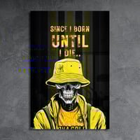 لوحة معدنية بوستر تصميم هيكل عظمي لنادي الاتحاد