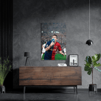 لوحة معدنية احتفالية ليونيل ميسي نهائي الابطال برش...