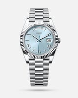 ساعة رجالي ستيل DAY DATE باللون السماوي