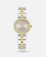 ساعة لمحة النسائية الستيل باللونين والميناء الرصاص...