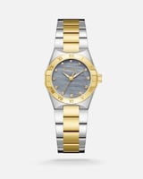 ساعة نسائية ستيل بلونين رمادي