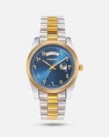 ساعة رجالية شبية ROLEX لونين ازرق ارقام عربية