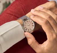 ساعة رجالية بسوار ستانلس ستيل بلون فضي