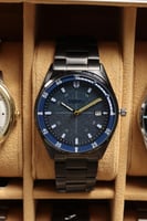 ساعة رجالية أنيقة ستيل بلون أسود ميناء كحلي