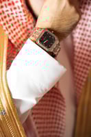 ساعة رجالية ستيل أرقام عربية بلون فضي أسود