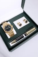 طقم ساعة رجالية منسقة مع قلم وكبك