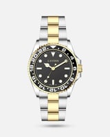 ساعة رجالية كلاسيك بلون فضي ذهبي