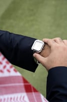 ساعة رجالية ستيل أرقام عربية بلون فضي